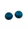 Donut de vidrio azul turquesa mate  de 7x4mm, paso 2,4mm, precio por 20 unidades