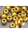 Donut de  vidrio de color dorado metalizado mate de 5,5mm, paso 0,5mm, precio por 20 unidades