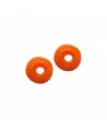Donut de vidrio de color naranja de 6x4mm paso 1,5mm, precio por 25 unidades