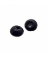 Donut de vidrio de color  negro de 6x4mm paso 1,5mm, precio por 25 unidades
