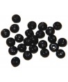 Donut de vidrio de color  negro de 6x4mm paso 1,5mm, precio por 25 unidades