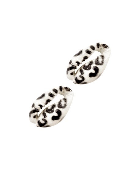 Conchas cauri Leopardo negro-blanco 16-20x11-12mm aprox, precio por unidad