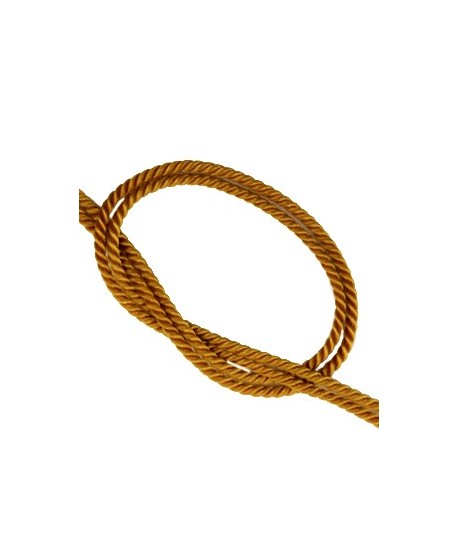 Cordón trendy tejido Marrón dorado 2mm, venta por metro