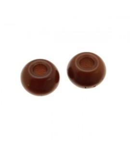 Donut de vidrio marrón mate de 7x4mm, paso 2,4mm, precio por 20 unidades
