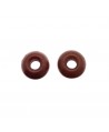 Donut de vidrio marrón mate de 7x4mm, paso 2,4mm, precio por 20 unidades