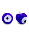 Entre-pieza/cuenta de cristal, ojo turco/nazar 6mm, azul cobalto