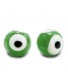 Entre-pieza/cuenta de cristal, ojo turco/nazar 6mm, verde