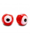 Entre-pieza/cuenta de cristal, ojo turco/nazar 6mm, rojo