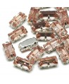 Diamante de imitación rectángulo para coser 10x5x4mm, rosa vintage, precio por 5 unidades