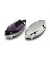 Diamante de imitación Navette para coser 10x5x4mm, púrpura, precio por 5 unidades