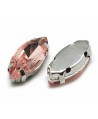 Diamante de imitación Navette para coser 10x5x4mm, rosa vintage, precio por 5 unidades