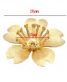 Capuchón/casquilla flor metal chapado oro 20mm, paso 1,5mm, unidad
