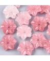 Cuenta/entre-pieza coral sintético, rosa, 9x9x3.5mm paso 1mm, 10 unidades