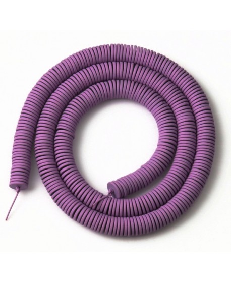 Cuentas redondas planas de hematita Purple 6mm paso 1mm, precio por ristra de 40cm