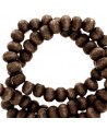 Bola madera marrón café 10mm, paso 4mm, precio por ristra de 40 cm ( 40 cuentas)