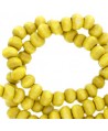 Bola madera amarillo limón 8mm, paso 3,3mm, precio por ristra de 40 cm ( 48 cuentas)