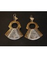 Pendientes Tuareg de bronce/plata, largo 60mm