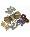 Mix- África vidrio reciclado, face beads verde, semilla y bronce