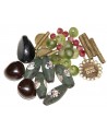 Mix- África vidrio reciclado, face beads verde, bronce y semillas