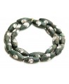 Antiguas cuentas Face beads verdes  35x15mm paso 3mm, precio por ristra 20 cuentas