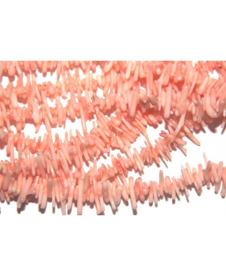 Chips coral rosa 5-11mmx1-3mm agujero 0,5mm , precio por tira