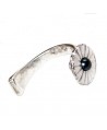 Media pulsera con perla de SWAROVSKI 55x35mm paso 10x3mm, zamak baño de plata