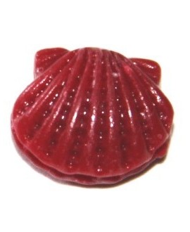 Entre-pieza coral sintético conchita roja 10x12mm, paso 1mm