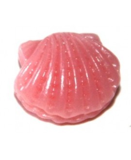 Entre-pieza coral sintético conchita rosa 10x12mm, paso 1mm