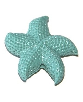 Entre-pieza coral sintético estrella de mar azul 20mm, paso 1mm