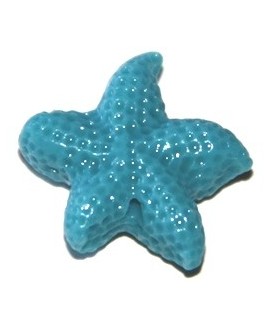 Entre-pieza coral sintético estrella de mar azul cielo 20mm, paso 1mm