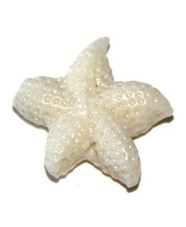 Entre-pieza coral sintético estrella de mar blanca 20mm, paso 1mm