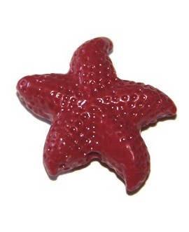 Entre-pieza resina estrella de mar rojo 25mm, paso 1mm