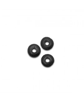 Donut resina efecto ceramica de 6,5mm paso 2mm, negro mate, precio por 25 unidades