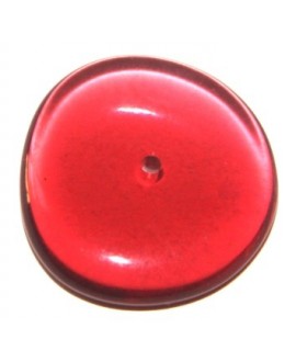 Donut resina plano transparente rojo, 25mm, paso 1mm