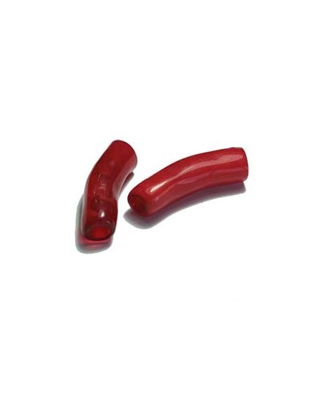 Tubo de resina  curvado rojo 27X7mm paso 5mm