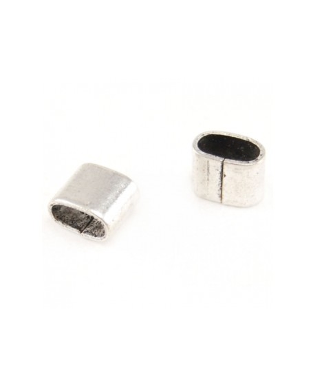 Anilla grapa grapa 5x5x4mm bañada en plata para presionar y fijar cintas o cuero de 5 mm, precio por 15 unidades