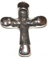 Colgante cruz para cuero, 70x50mm, paso 10mm, zamak baño de plata