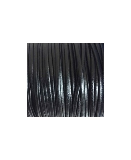 Tira cuero doblado alta calidad 2mm negro, precio por metro