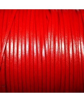 Tira cuero doblado alta calidad 2mm rojo, precio por metro
