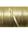 Tira cuero doblado alta calidad 3mm dorada, precio por metro