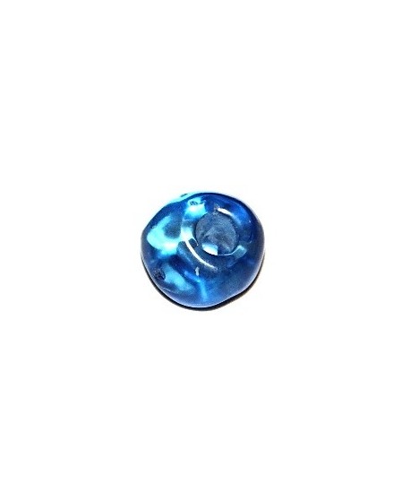 Cuenta resina irregular azul oscuro 20x15mm, paso hasta 4mm