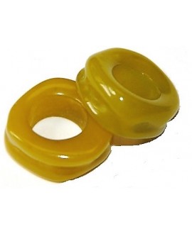 Cuenta resina rondel amarillo-limon 15x5mm, paso 6mm