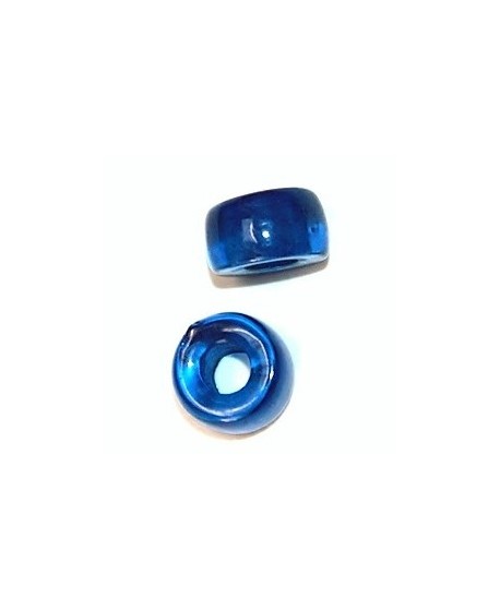 Cuenta resina rondel azul 7x5mm paso 3mm
