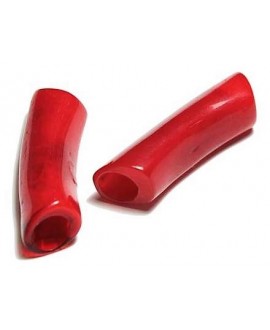Tubo de resina curvo rojo 27x7mm paso 5mm