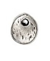 Colgante moneda martilleada 11x10mm zamak baño de plata, precio por 10 unidades