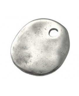 Colgante moneda irregular 25mm zamak baño de plata