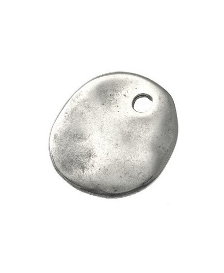 Colgante moneda irregular 25mm zamak baño de plata