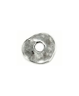 Donut irregular 21x21mm paso 6mm, zamak baño de plata