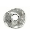 Donut irregular 21x21mm paso 6mm, zamak baño de plata