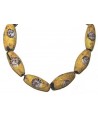 Antiguas cuentas Face beads amarillas  35x15mm paso 3mm, precio por ristra 20 cuentas